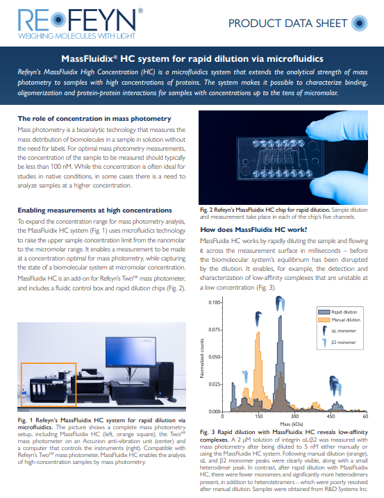 MassFluidix HC product data sheet