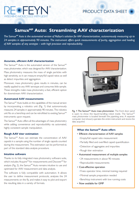 SamuxMP Auto product data sheet