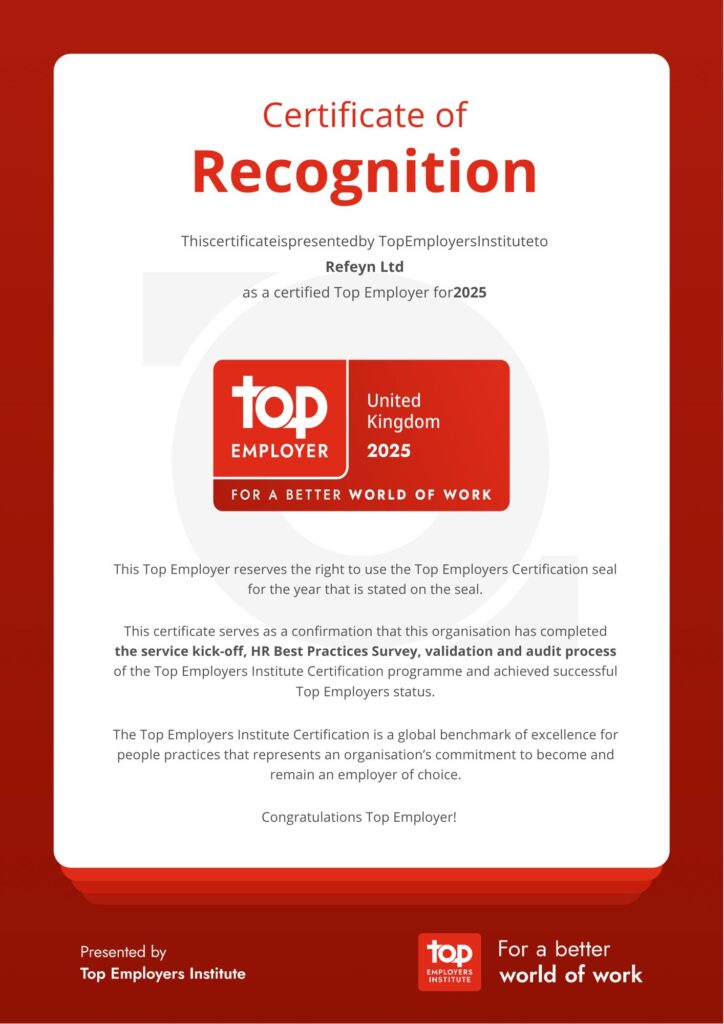 2025 - Top Employers Certificate United Kingdom Refeyn Ltd