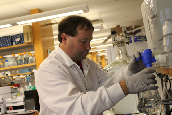 Ross Larue in the lab